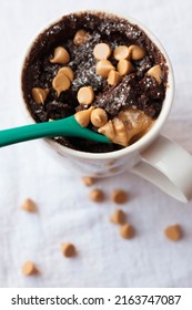 Chocolate Peanut Butter Chip Mug Cake