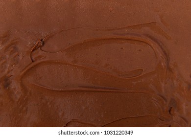 Chocolate Peanutbutter Spread On Bread, Open Face Sandwich Entire Frame Showing Chocolate Peanut Butter Spread. Tasty Combination Of Chocolate And Peanuts