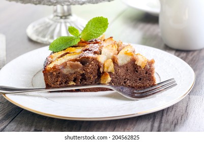 Chocolate Pear Cake, Selective Focus