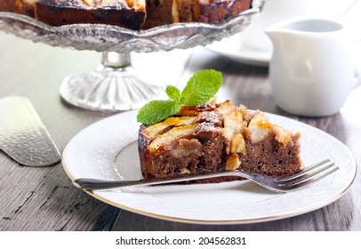 Chocolate Pear Cake, Selective Focus