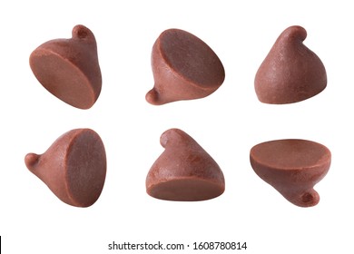 chocolate piece isolated on white background