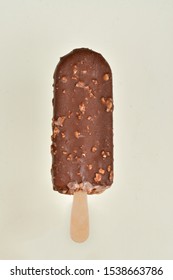 Chocolate Popsicle Ice Cream Isolated On Grey Background