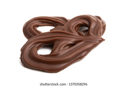 Chocolate Pretzels Isolated On White Background