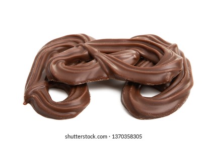 Chocolate Pretzels Isolated On White Background