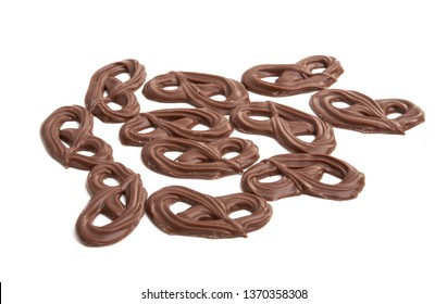 Chocolate Pretzels Isolated On White Background