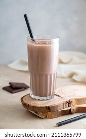 Chocolate Protein Drink In Glass For Nutrients And Energy