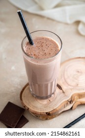 Chocolate Protein Drink In Glass For Nutrients And Energy