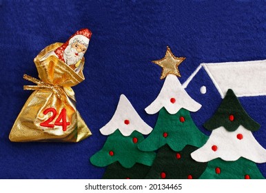 A Chocolate Santa Claus In A Bag Of Advent Calendar