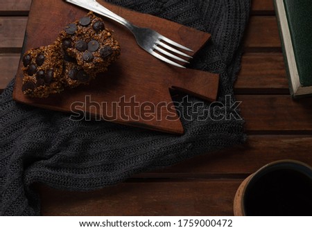 Image, Stock Photo rustic bread, wrapped in striped fabric