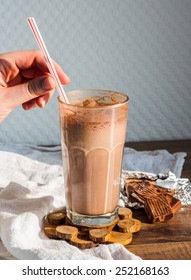 Chocolate Smoothie With Banana And Peanut Butter, Healthy Food