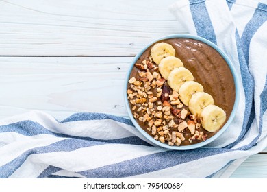 chocolate smoothies bowl - healthy food style