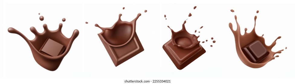 Chocolate splash in the center isolated on white background. - Powered by Shutterstock