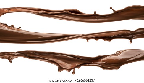 Chocolate splash isolated on white background with clipping path
