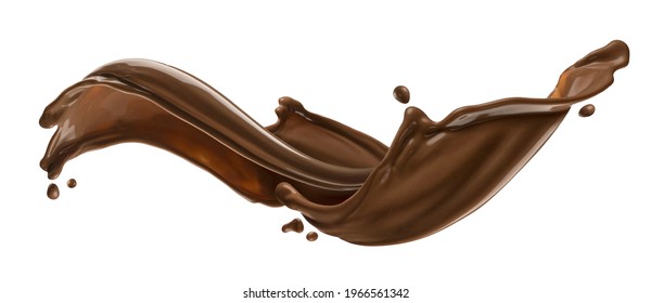 Chocolate splash isolated on white background with clipping path - Shutterstock ID 1966561342