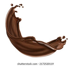 Chocolate splash isolated on white background - Shutterstock ID 2172520119