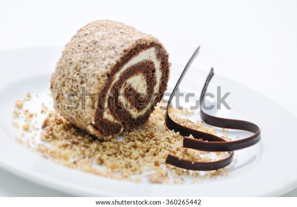 Chocolate Sponge Cake Nuts Chocolate Decoration Stock Photo Edit