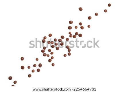 Chocolate sprinkles on white background. Decoration for donuts