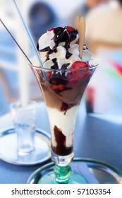 Chocolate Strawberry Vanilla Sundae