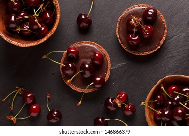 Chocolate Tart With Cherry