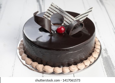 Chocolate Truffle Cake On Table