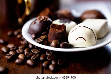 Chocolate Truffles With Coffee Beans