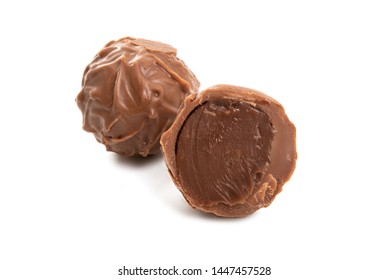 Chocolate Truffles Isolated On White Background