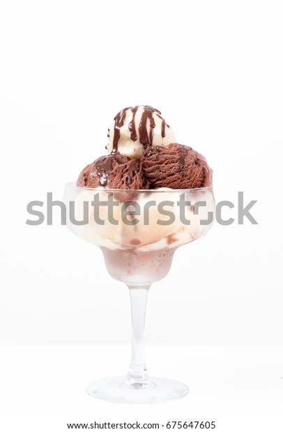 Chocolate Vanilla Ice Cream Cup On Stock Photo 675647605 | Shutterstock