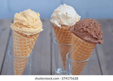 Chocolate, Vanilla And Salted Caramel Ice Cream