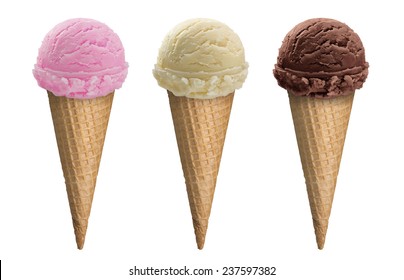 Ice Cream Scoops Cones Chocolate Vanilla Stock Photo (Edit Now) 1715206852