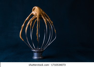 Chocolate Whip On A Stand Mixer Whip Attachment With Copy Space