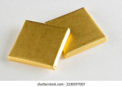 Chocolates wrapped in gold foil