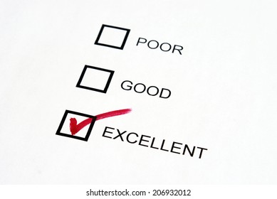 A choice of excellence is given to the three options available.