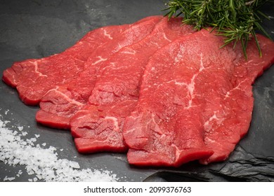 A Choice Of Thin Cutted Steak From The Beef Leg