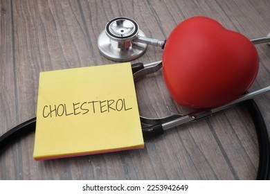 Cholesterol wording with a stethoscopes. Medical concept 