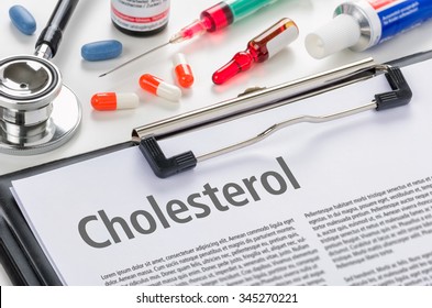 Cholesterol written on a clipboard