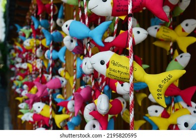 Chonburi, Thailand - August 28, 2022: Kukuri Fish Style EMA At Sriracha Shinto Shrine (the Japanese Temple Of The Main Deity 