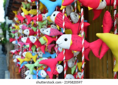 Chonburi, Thailand - August 28, 2022: Kukuri Fish Style EMA At Sriracha Shinto Shrine (the Japanese Temple Of The Main Deity 