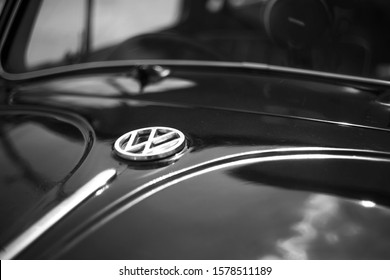 Chonburi, Thailand - DEC 1, 2019: Volkswagen Beetle on sattahip road.Vintage vehicle