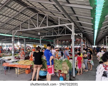 Chonburi Thailand - May 2,2021 : The People Go To Market In Covid 19 Situation. Coronavirus Situation.