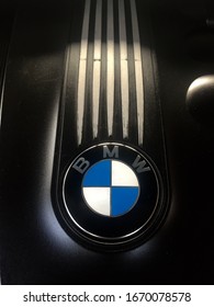 Chonburi Thailand-March 11th,2020:BMW Motor company logo on cover engine.BMW is a German automobile.