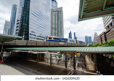 Chong Nonsi Station Was The Most Beautiful BTS Station Of Bangkok. It Was Still Interested To The Tourists.June 15th. 2019.