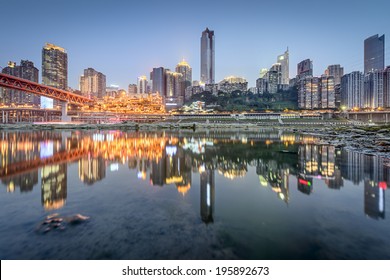 Chongqing, China Across The Jialing River.