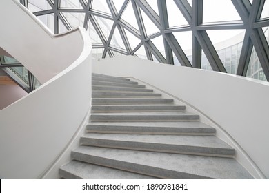  Chongqing, China, January 2, 2021:the rotating staircase of the art museum, a contemporary art museum in Chongqing, China.