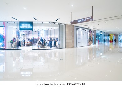 Chongqing, China, January 23 2021:Interior space of department store