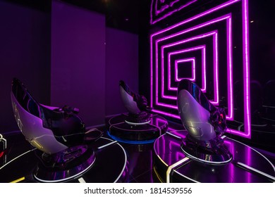 Chongqing, China - September 12, 2020:Indoor Space Of Virtual Reality Game Hall