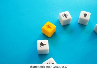 Choose the right idea. Choosing best option. Initiative, success. Brainstorm. Creativity and ingenuity. Use helpful advice. Successfully invest to the project. Different from everyone - Shutterstock ID 2236475557