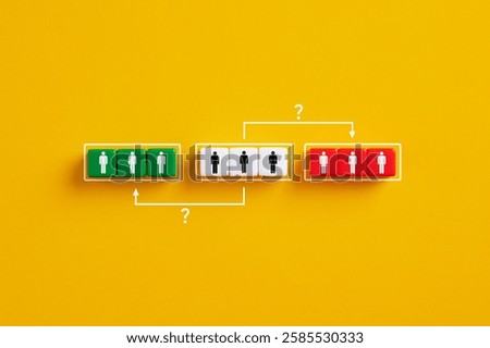 Choosing or picking a side. Deciding to join to a group. Electoral or voter indecisiveness or undecided voters.