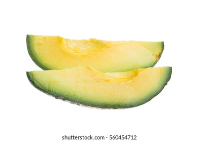 Chopped Avocado Isolated On A White Background.