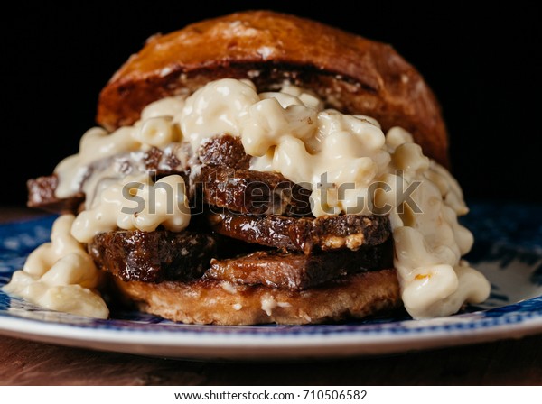 Chopped Brisket Mac Cheese Sandwich Bbq Stock Photo Edit Now 710506582