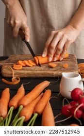 chopped carrot, chopping carrots. cut fresh ripe carrots. cutting carrots. Carrot slice. Sliced carrots. Carrot slices. - Shutterstock ID 2287512945